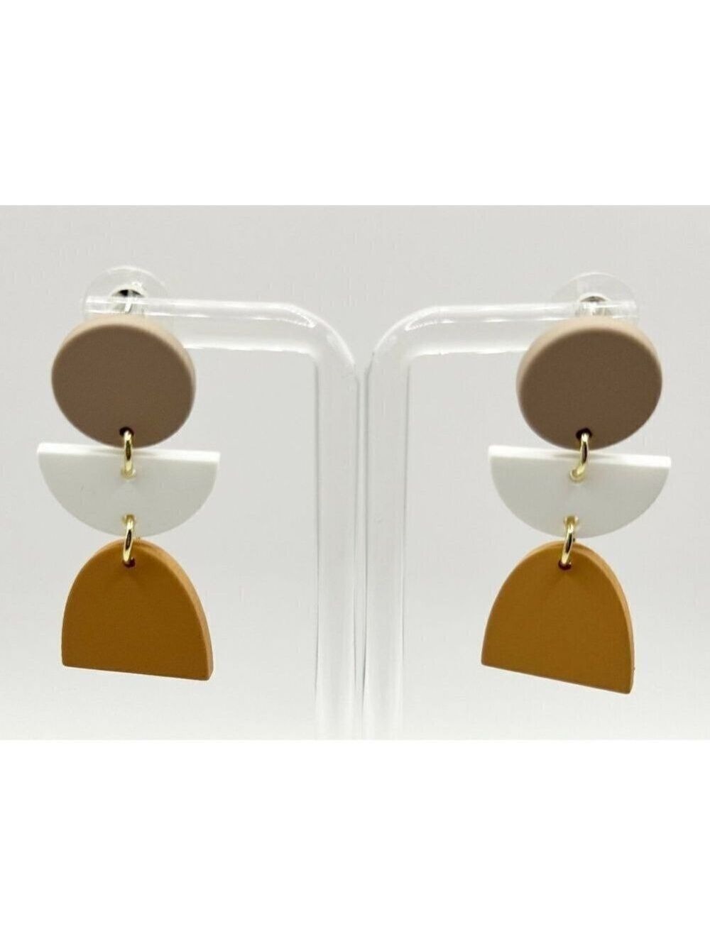 Bohemian Geometric Clay Earrings U Shape Drop